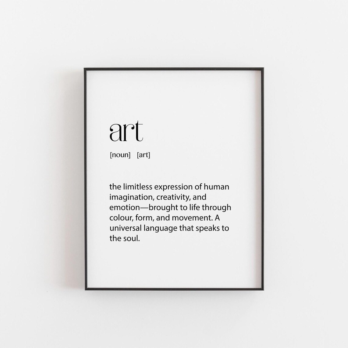 Art Definition Print Minimalist Wall Inspirational Home Studio Decor Gift For Artists And Creatives World Day Poster