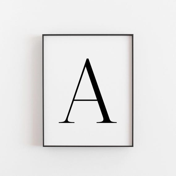 Letter A Print, Capital Alphabet Nursery Decor