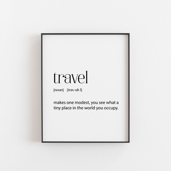 Travel Poster Passport Definition Art Print Quote Adventure Black And White Wall