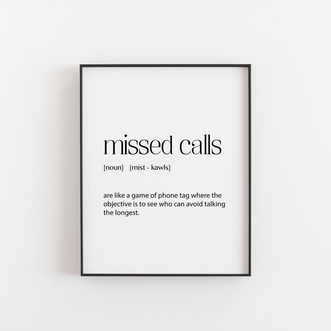 Teen Room Decor Funny Missed Calls Print Stylish And Humorous Wall Art Perfect Gift For Teens Tweens Teenage Daughter Bedroom