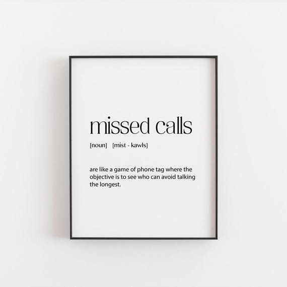 Teen Room Decor Funny Missed Calls Print Stylish And Humorous Wall Art Perfect Gift For Teens Tweens Teenage Daughter Bedroom