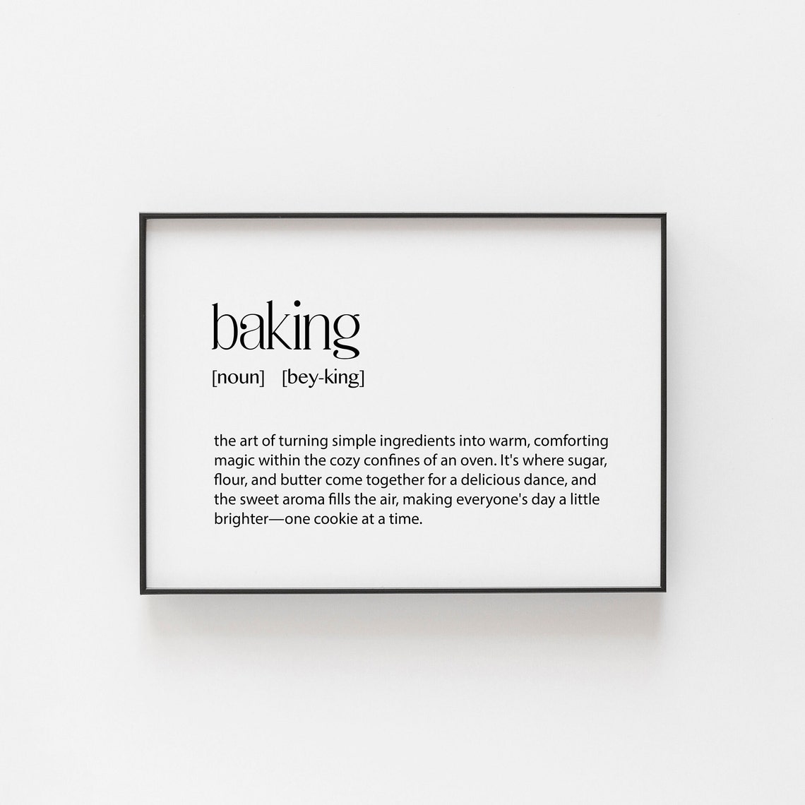 Baking Definition Poster Cozy Modern Kitchen Typography Design