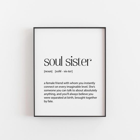 Soul Sister Print Digital Download Best Friend Wall Art Meaningful Friendship Gift Minimalist Longdistance Decor Instant