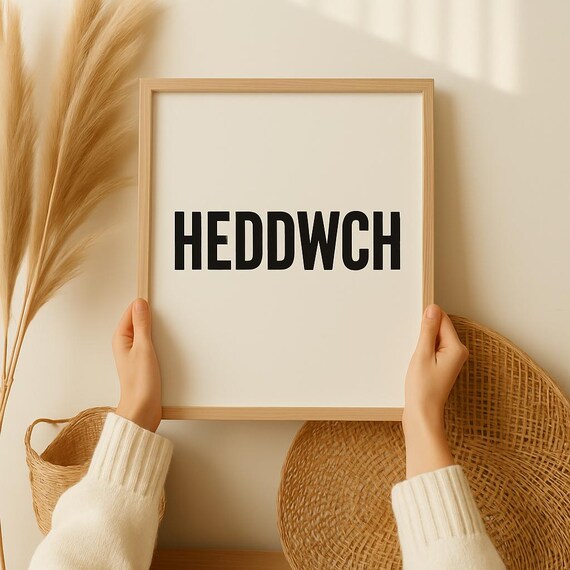 Heddwch Welsh Peace Word Bold Minimalist Typography Art Poster
