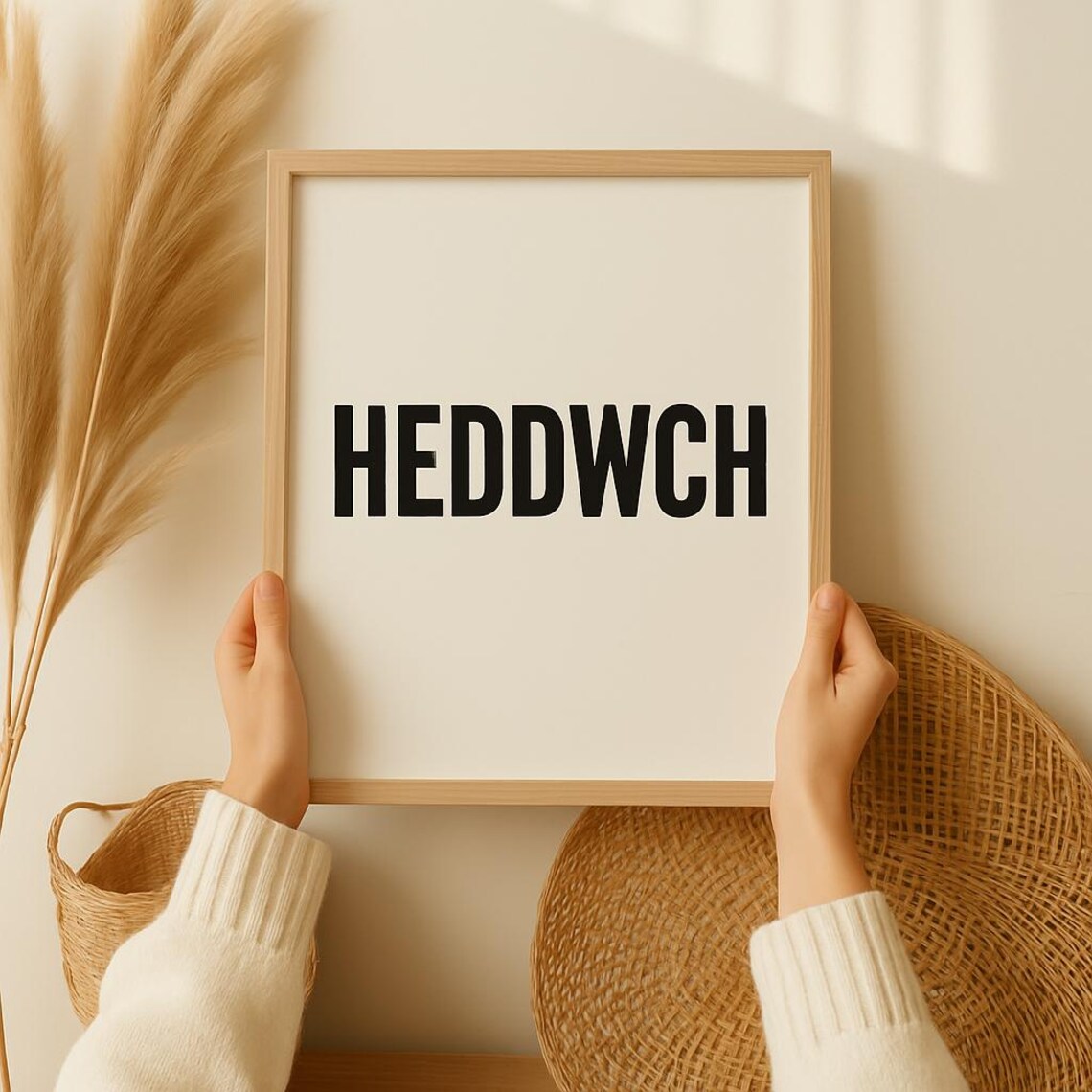 Heddwch Print Welsh Peace Wall Art Minimalist Language Poster Cultural Home Decor Gift Physical Only Wales Nursery