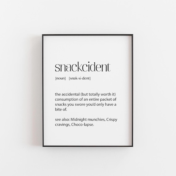 Snackcident Funny Food Fail Art Print, Midnight Munchies