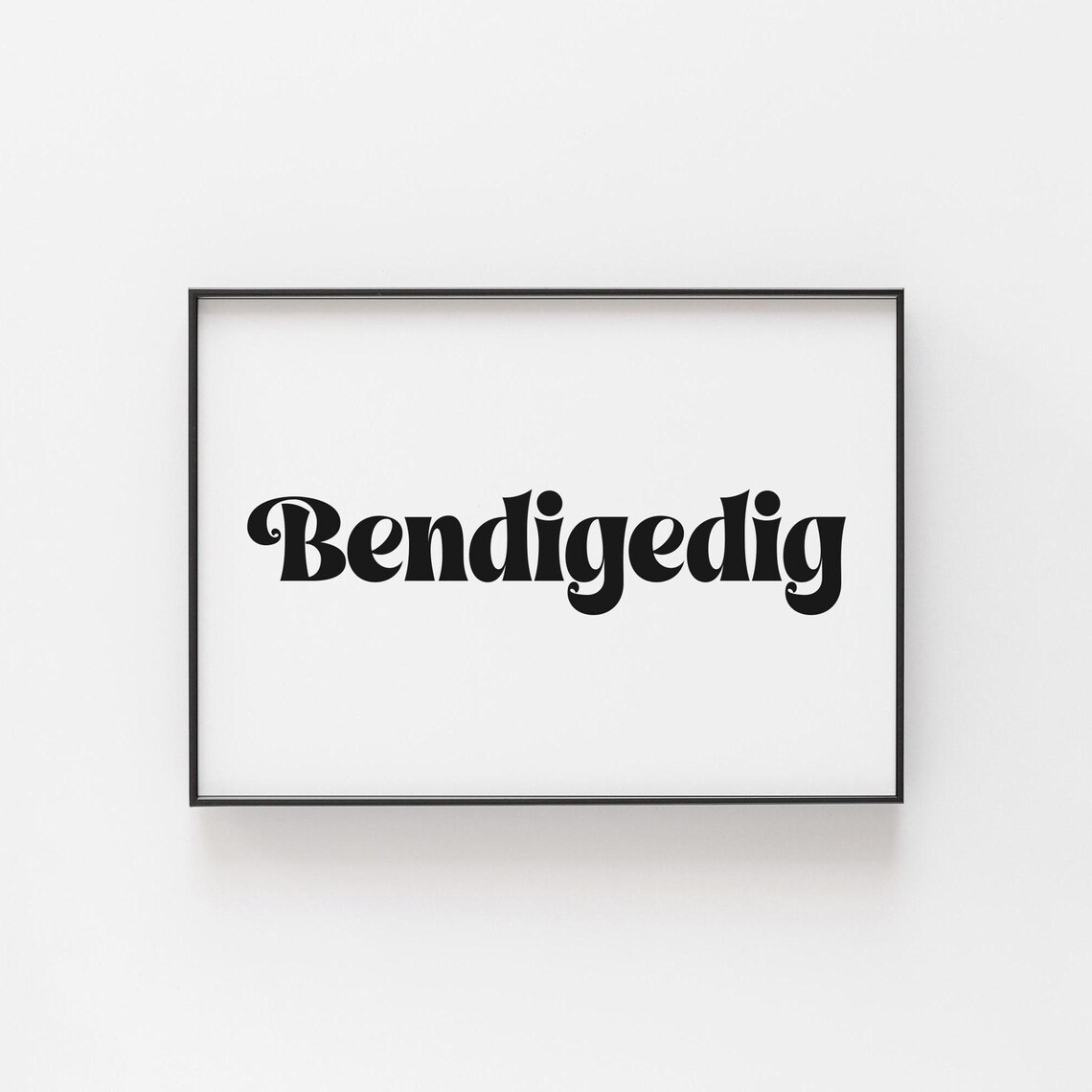 Bendigedig Welsh Word Print Retro Coral Script Wonderful Typography Art - Image 6