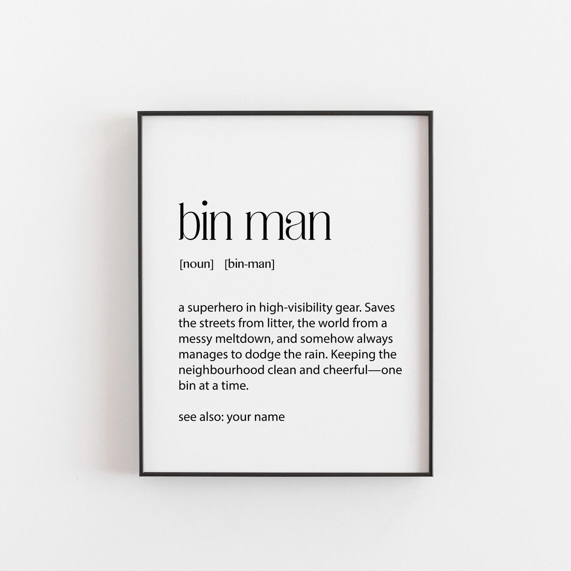 Bin Men Definition Humorous Gift Poster Print - Image 3