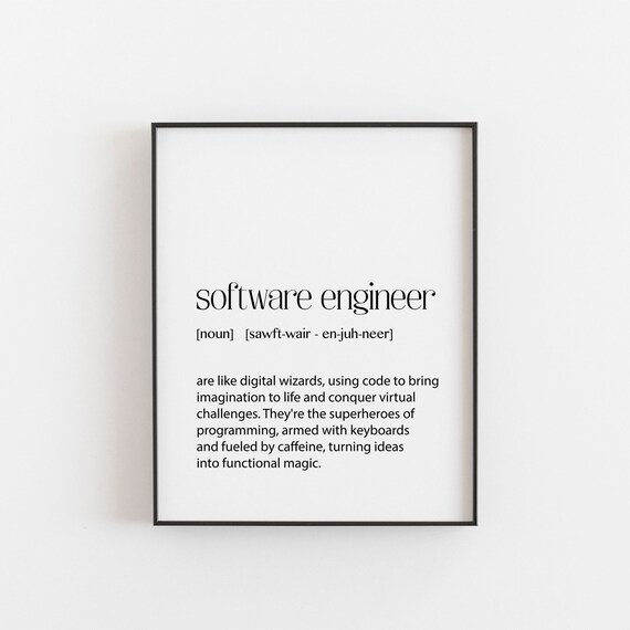 Software Engineer Definition Digital Wizard Funny Quote Poster
