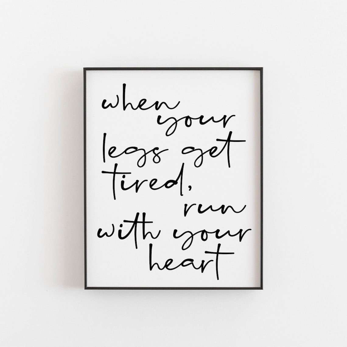 Running Quote Art Print, Motivational Decor