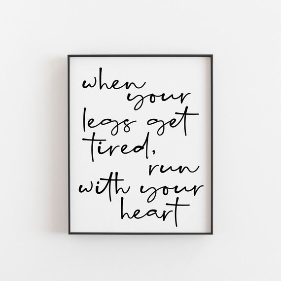 Running Quote Art Print, Motivational Decor