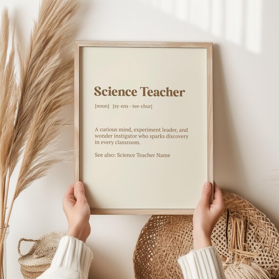 Science Teacher Definition Inspirational Gift Classroom Decor Poster