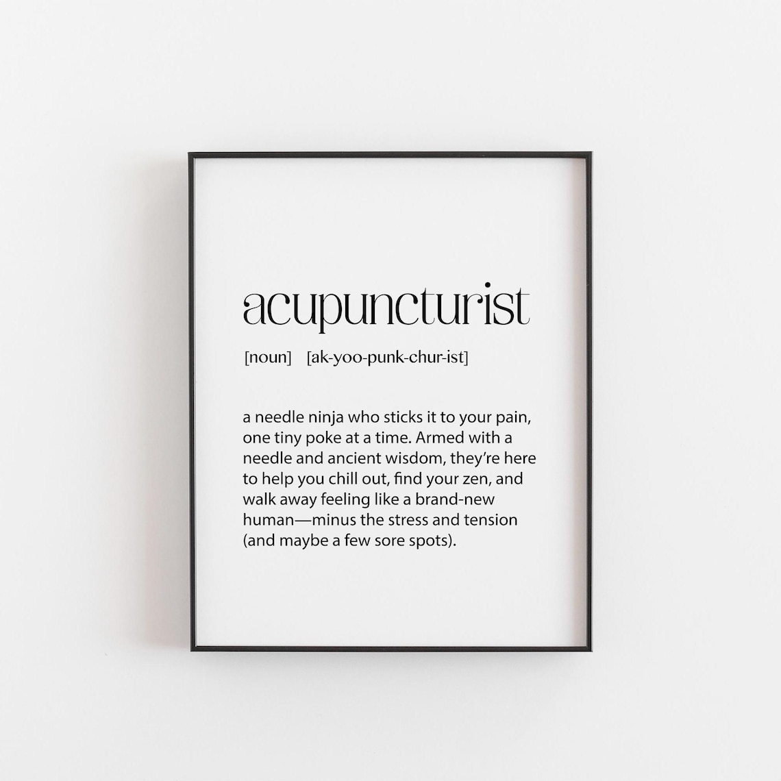 Acupuncturist Art Print, Wellness Decor for Professionals