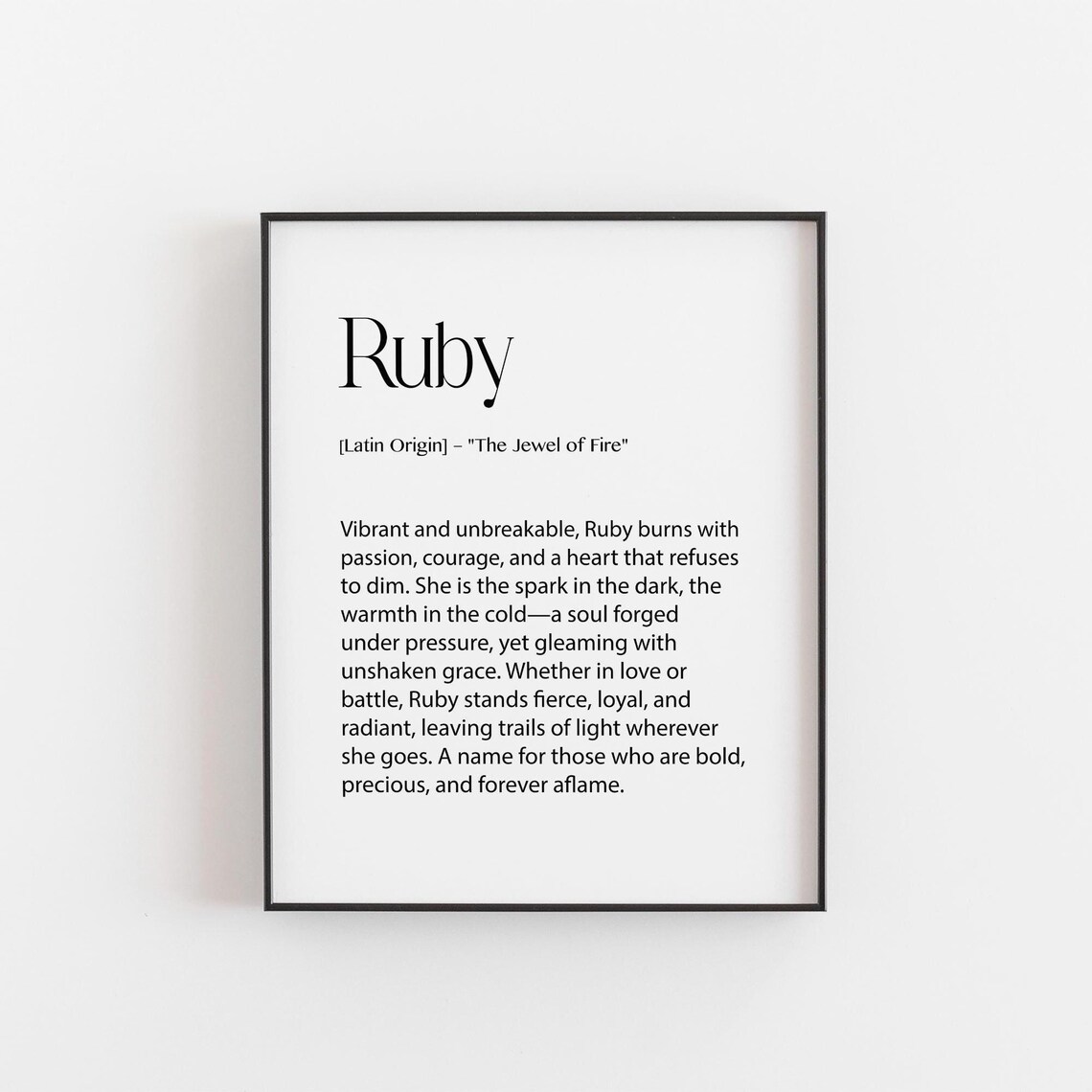 Ruby Name Print, Latin Origin Bold Art Print