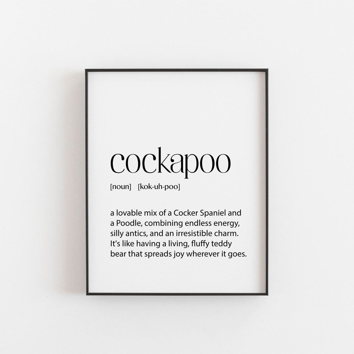 Cockapoo Funny Dog Breed Definition Typography Lover Gift Poster