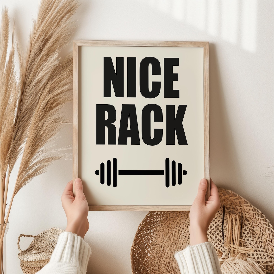 Nice Rack Funny Gym Wall Art, Weightlifting Poster