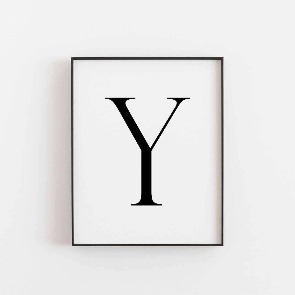 Letter Y, Modern Minimalist Monogram Poster