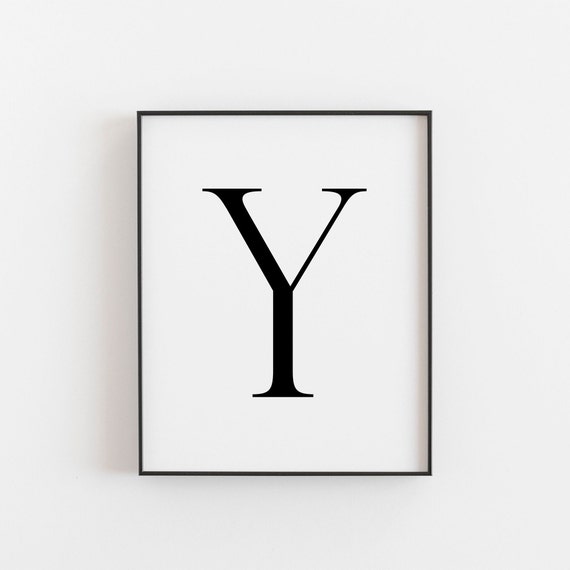 Letter Y, Modern Minimalist Monogram Poster