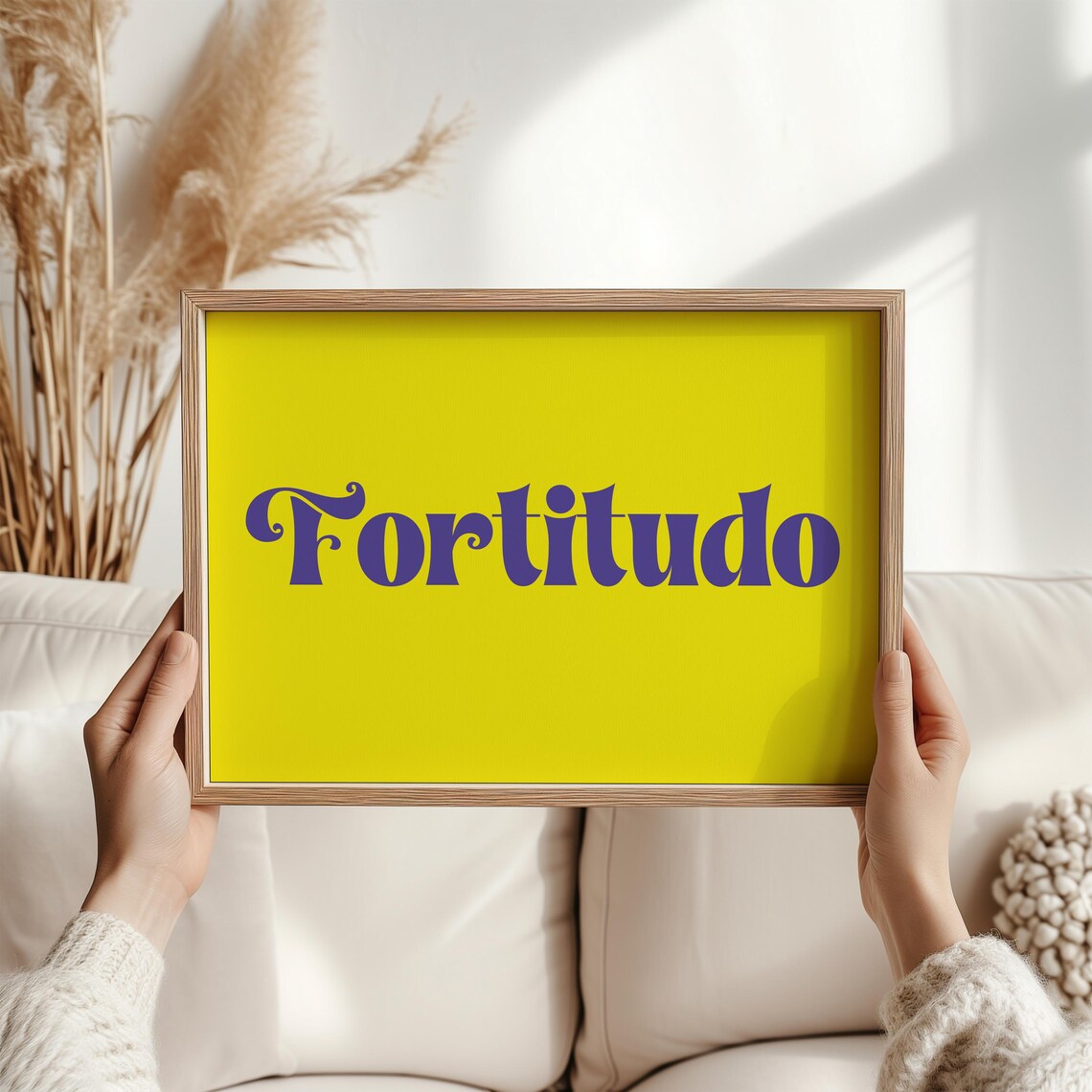 Fortitudo Latin Strength Courage Coral Bold Retro Word Poster - Image 4