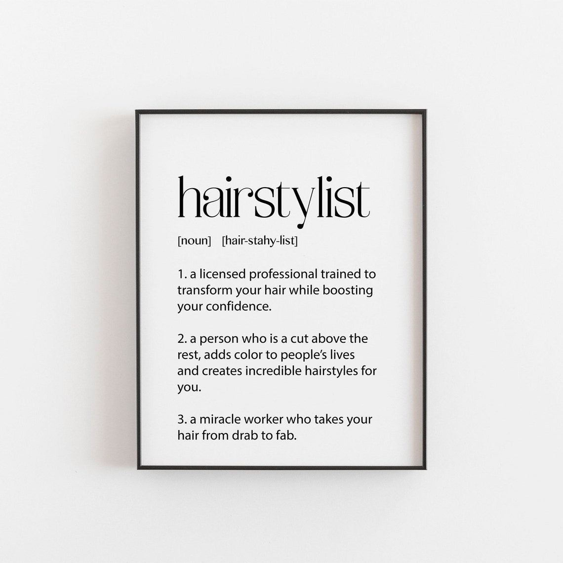 Hairstylist Gift Definition Gifts Salon Decor For A Hair Stylist