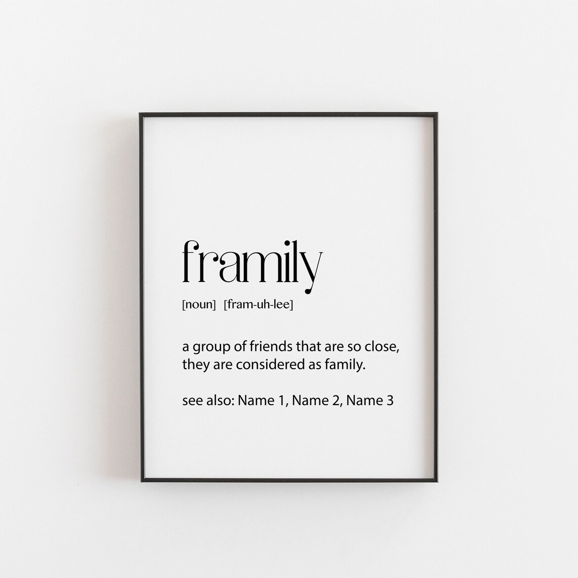 Custom Family Name Framily Definition Christmas Art Print
