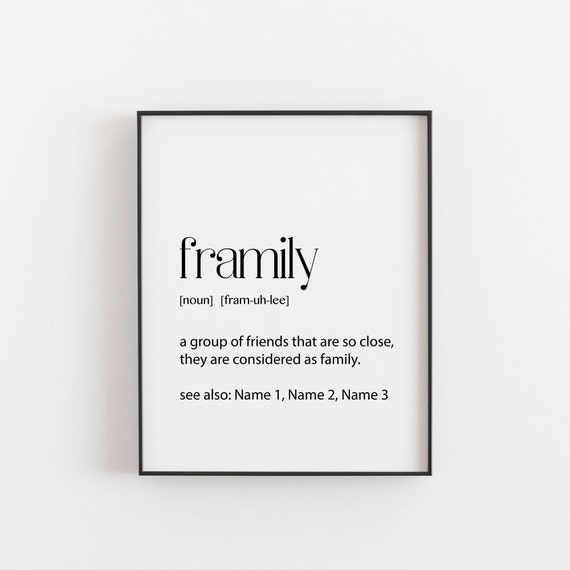 Custom Family Name Framily Definition Christmas Art Print