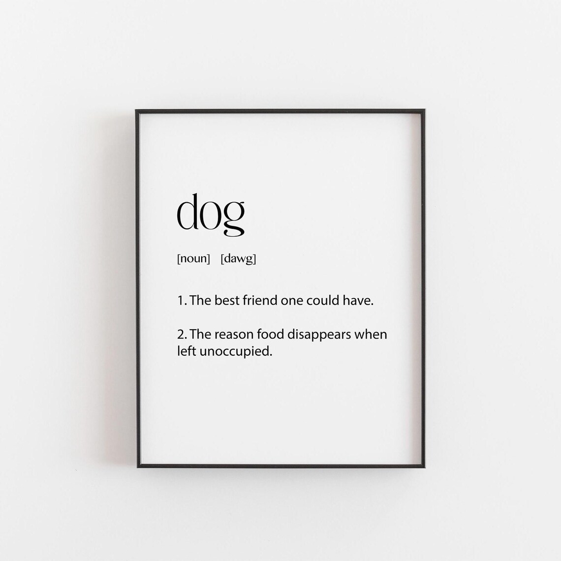 Funny Dog Definition Art Print, Quirky Home Decor