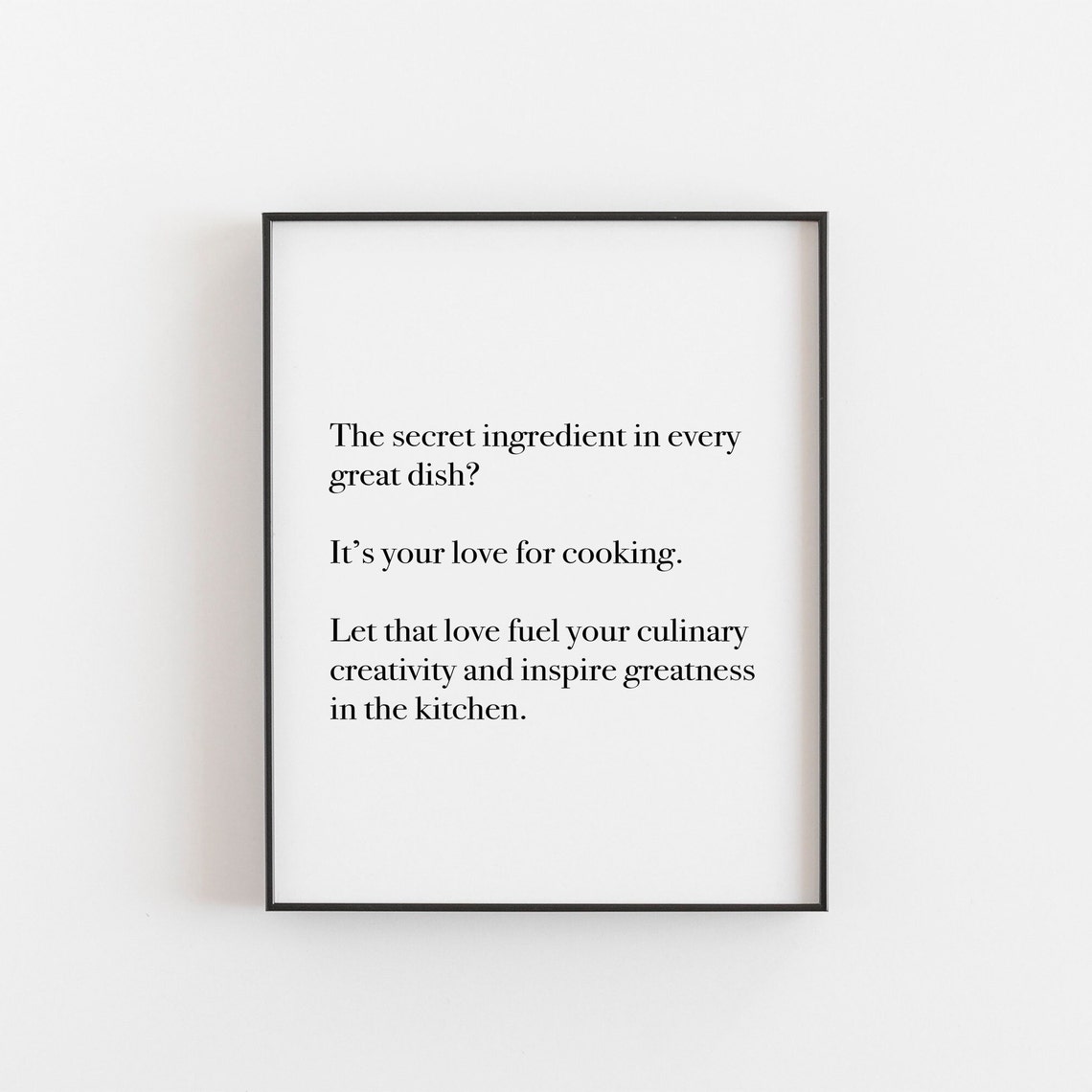 Chef Love Of Cooking Quote Typography Print Kitchen Wall Decor Culinary Gift