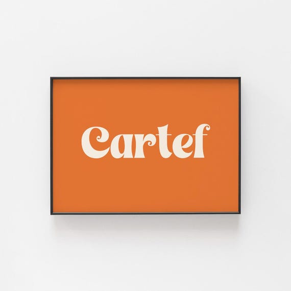 Cartref Welsh Word Print, Minimalist Typography Poster