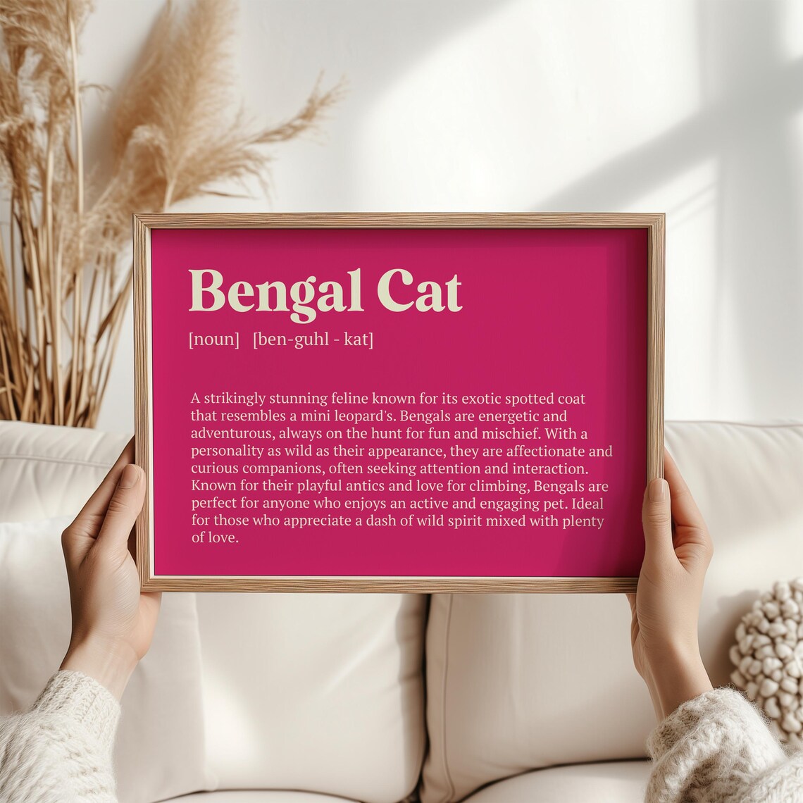 Bengal Cat Christmas Art Print, Cat Lover Decor - Image 4