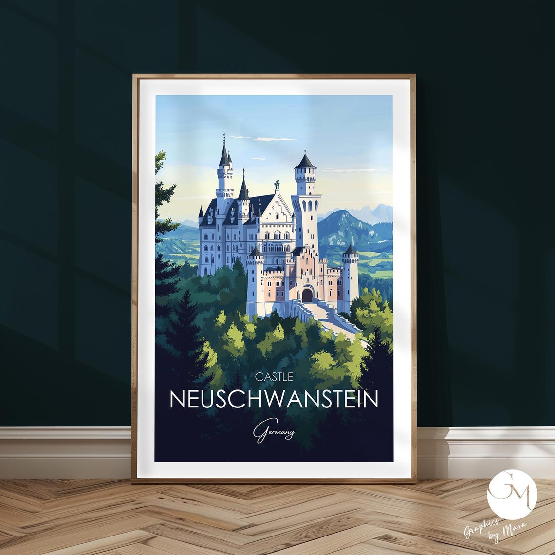 Neuschwanstein Castle Bavarian Fairytale Germany Travel Poster
