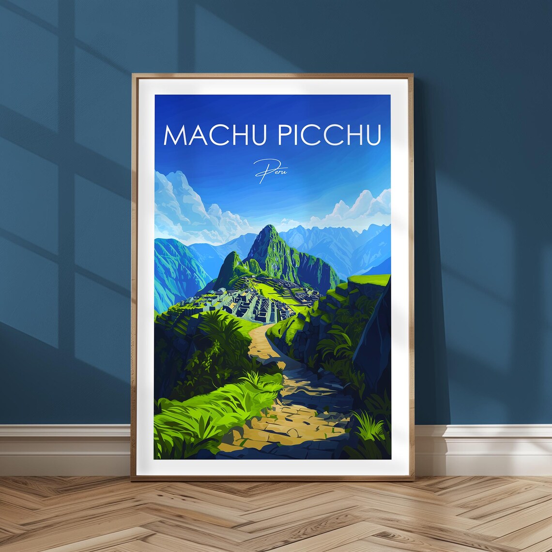Machu Picchu Peru Inca Trail Ruins Mountain Vista Travel Poster