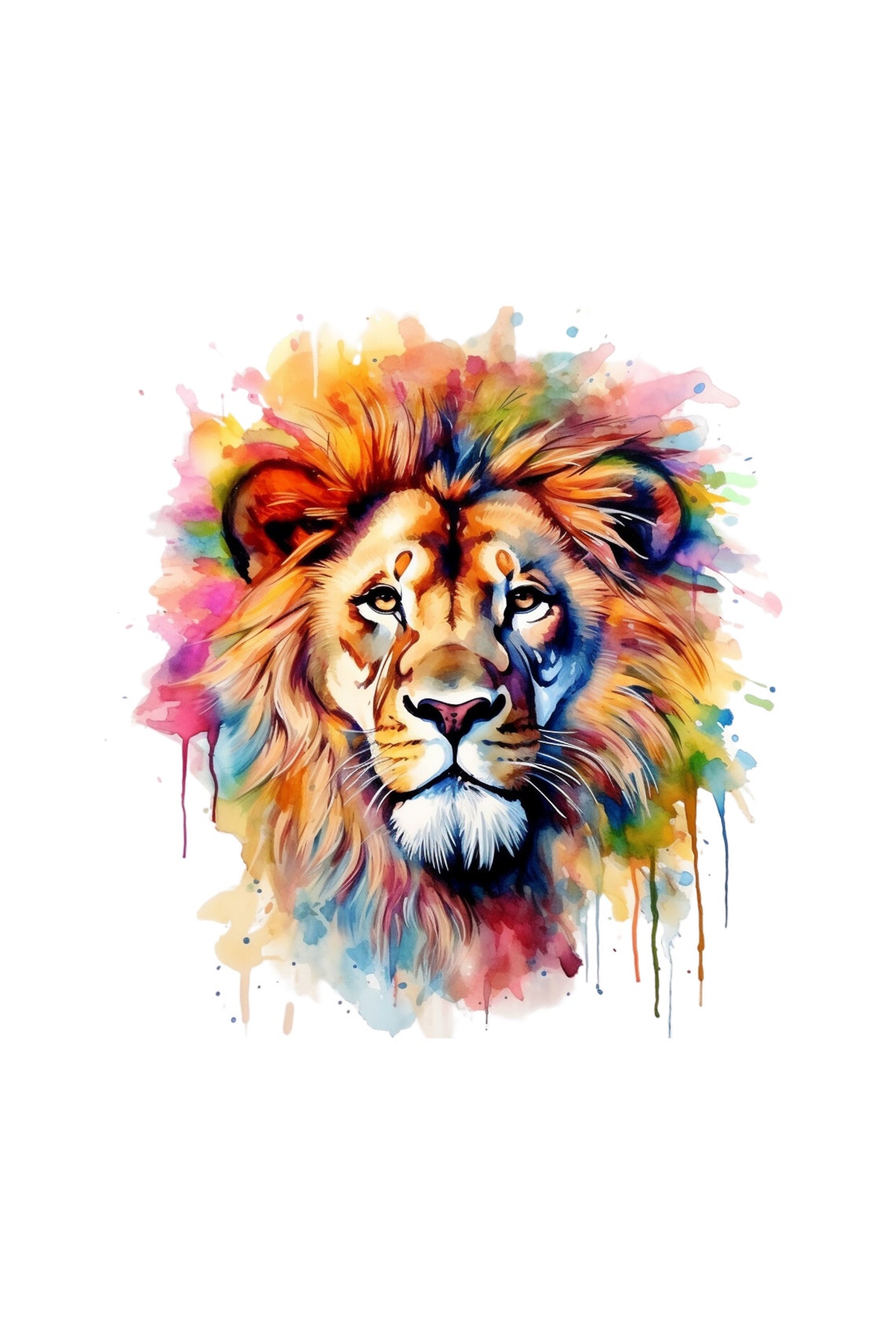 Lion Alcohol Ink Watercolor Art Print, Wildlife - Image 5