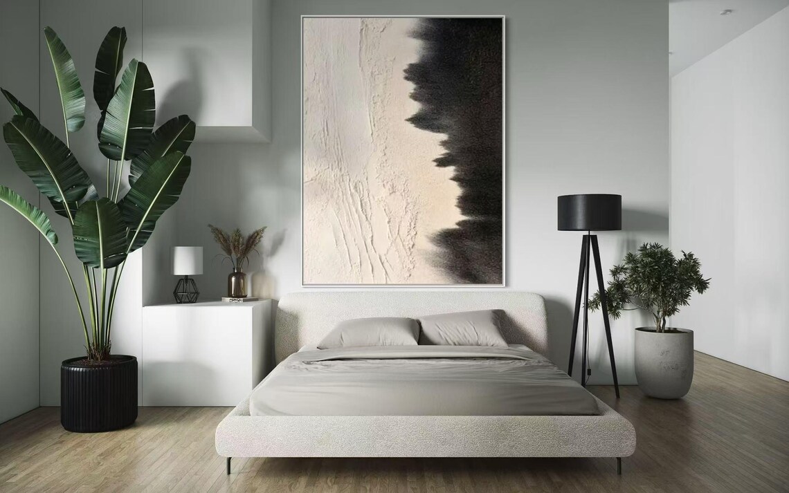 Black White Abstract Art, Modern Minimalist Decor - Image 3