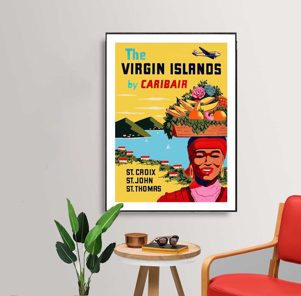 Virgin Islands Vintage Travel Poster, Caribbean Sea - Image 2