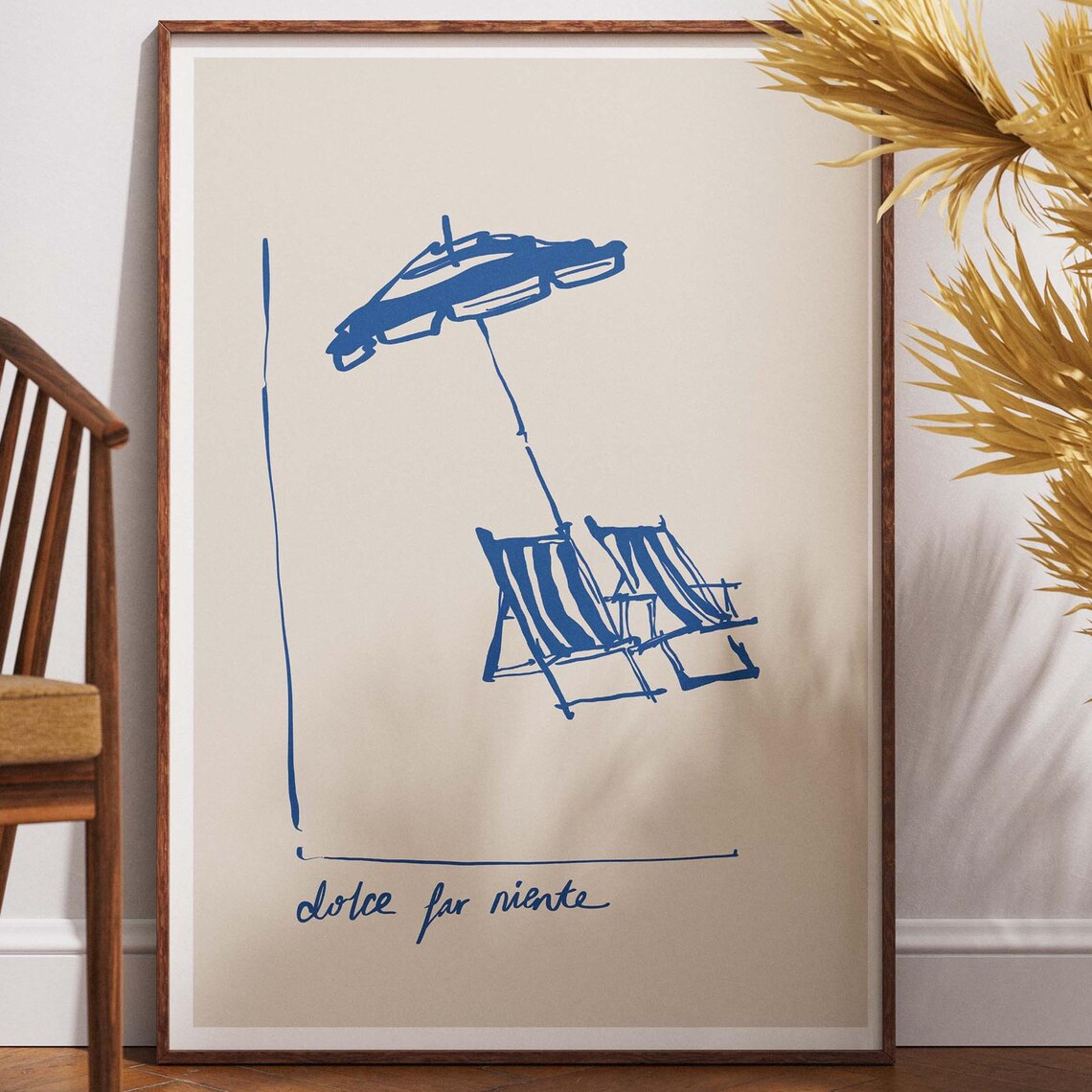 Dolce Far Niente Retro Beach Chair Travel Poster