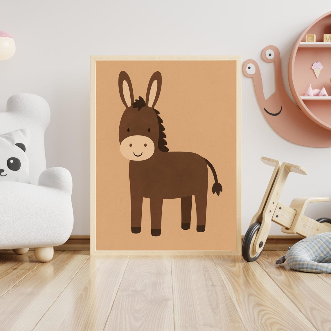 Donkey Nursery Print Farm Animal Decor