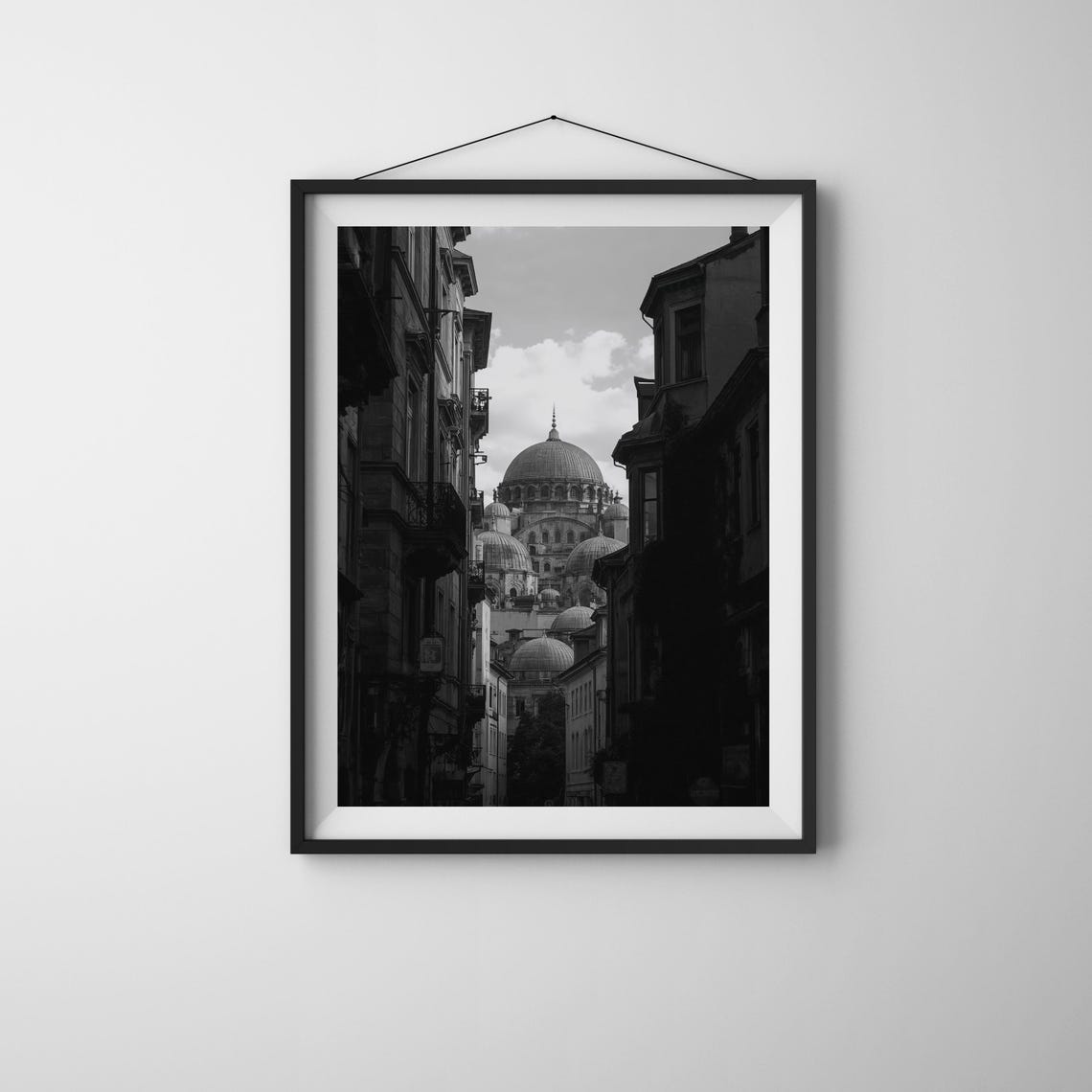 Hagia Sophia Istanbul Black White Street View Historic Mosque Poster