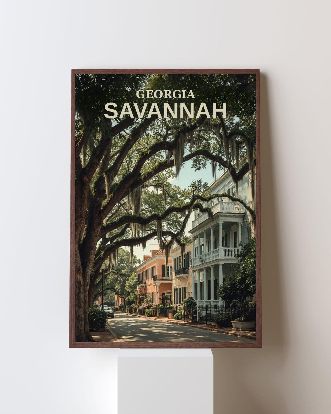 Savannah Georgia Oak Trees Spanish Moss Historic Street Poster