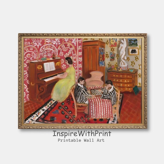 Henri Matisse The Piano Lesson Vintage Interior Family Scene Art Print