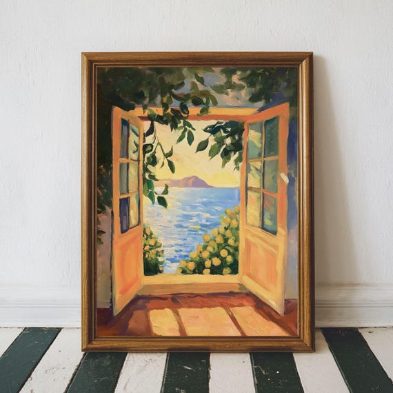 Matisse Open Window Art Coastal Landscape Print Mediterranean Painting Modern Exhibition Summer Wall