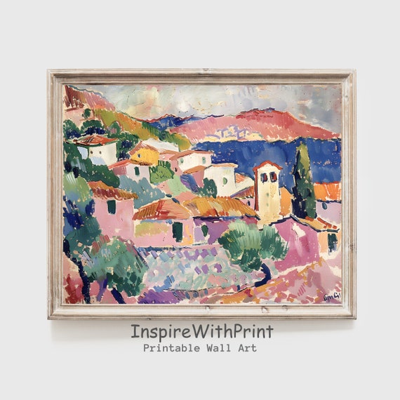 Matisse Landscape Painting Coastal Henri Inspired Art Pastel Abstract Print