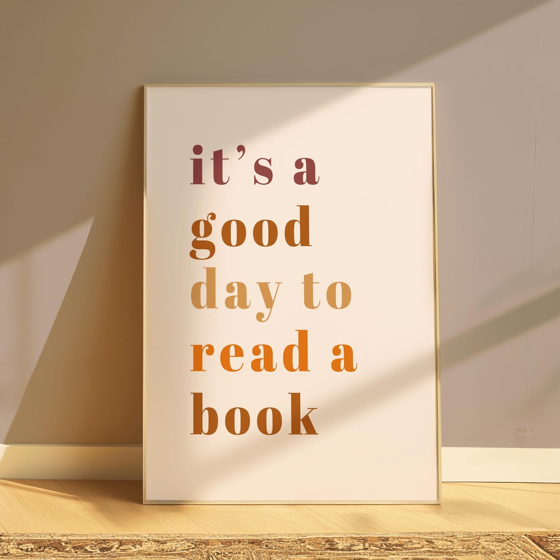 Its A Good Day To Read A Book Quote Poster Bookish Gradient Rose Art - Image 3