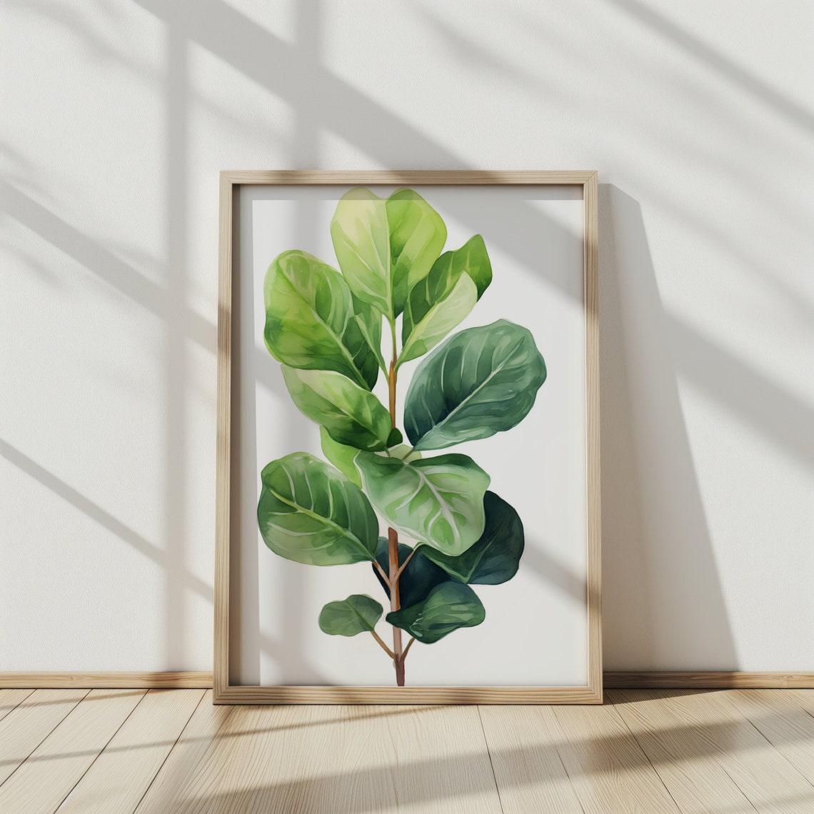 Fiddle Fig Watercolor Art Print Botanical Home Decor Tropical Plant Wall Art Greenery Poster Gift For Plant Lovers
