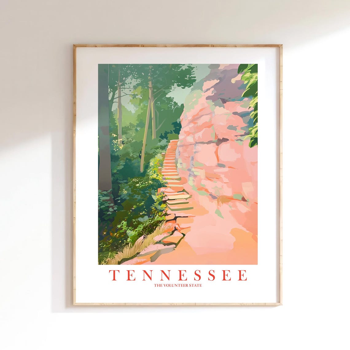 Tennessee The Volunteer State Forest Trail Nature Travel Poster
