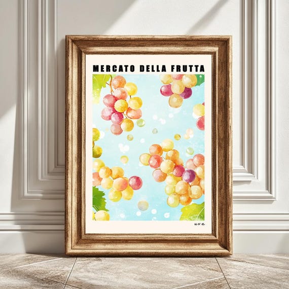 Grapes Art Print, Kitchen Wall Art