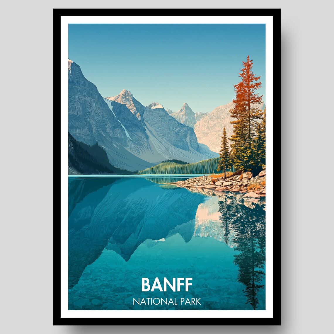 Banff National Park Poster, Canada Travel Art Print