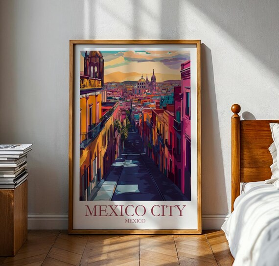 Mexico City Travel Poster Wall Art Vacation Gift For Traveller Print