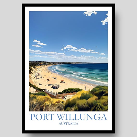 Port Willunga Poster Australian Wall Art Adelaide South Australia Travel