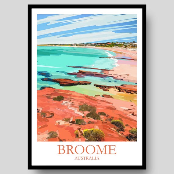 Broome Poster Australia Ocean Western Australian Wall Art Perth Travel